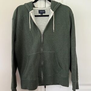 J. Crew Men's Forest Green Zip-Up Hoodie